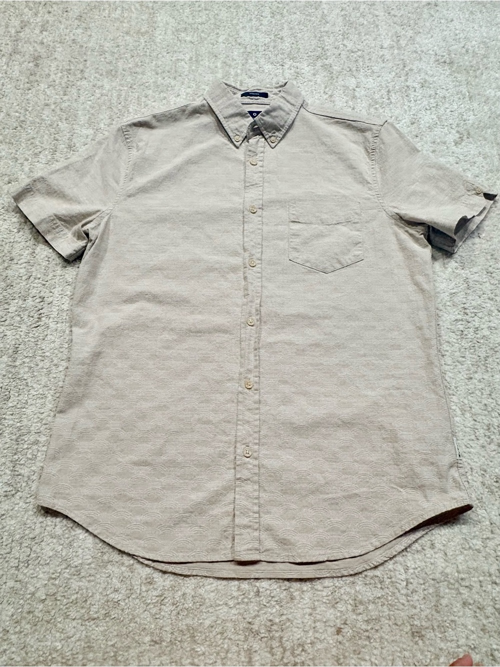 Ben Sherman Short-Sleeve Button-Down Shirt in Light Taupe